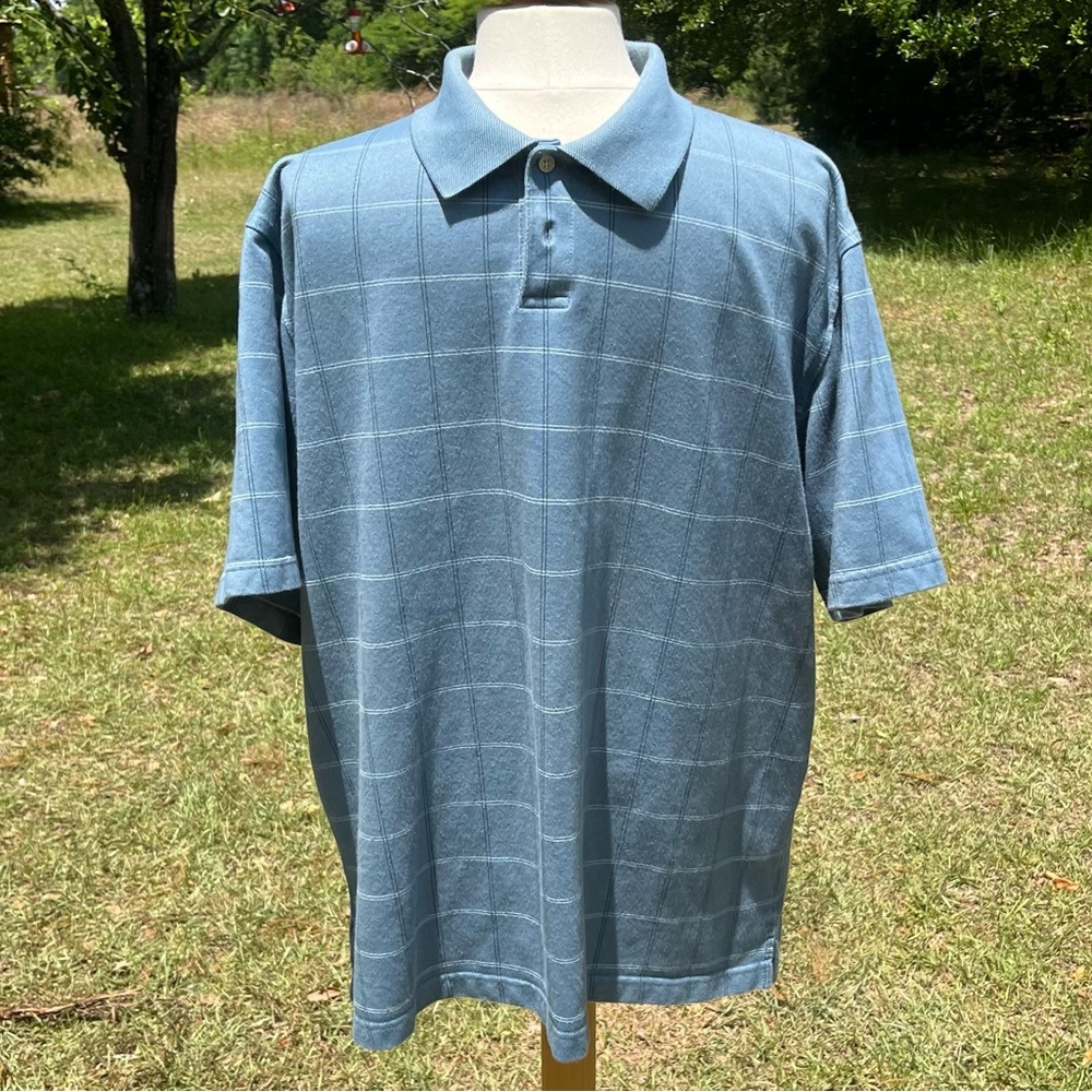 Men’s Van Heusen Teal Blue Short Sleeve Golf Polo Shirt Size XL (CBM0001)